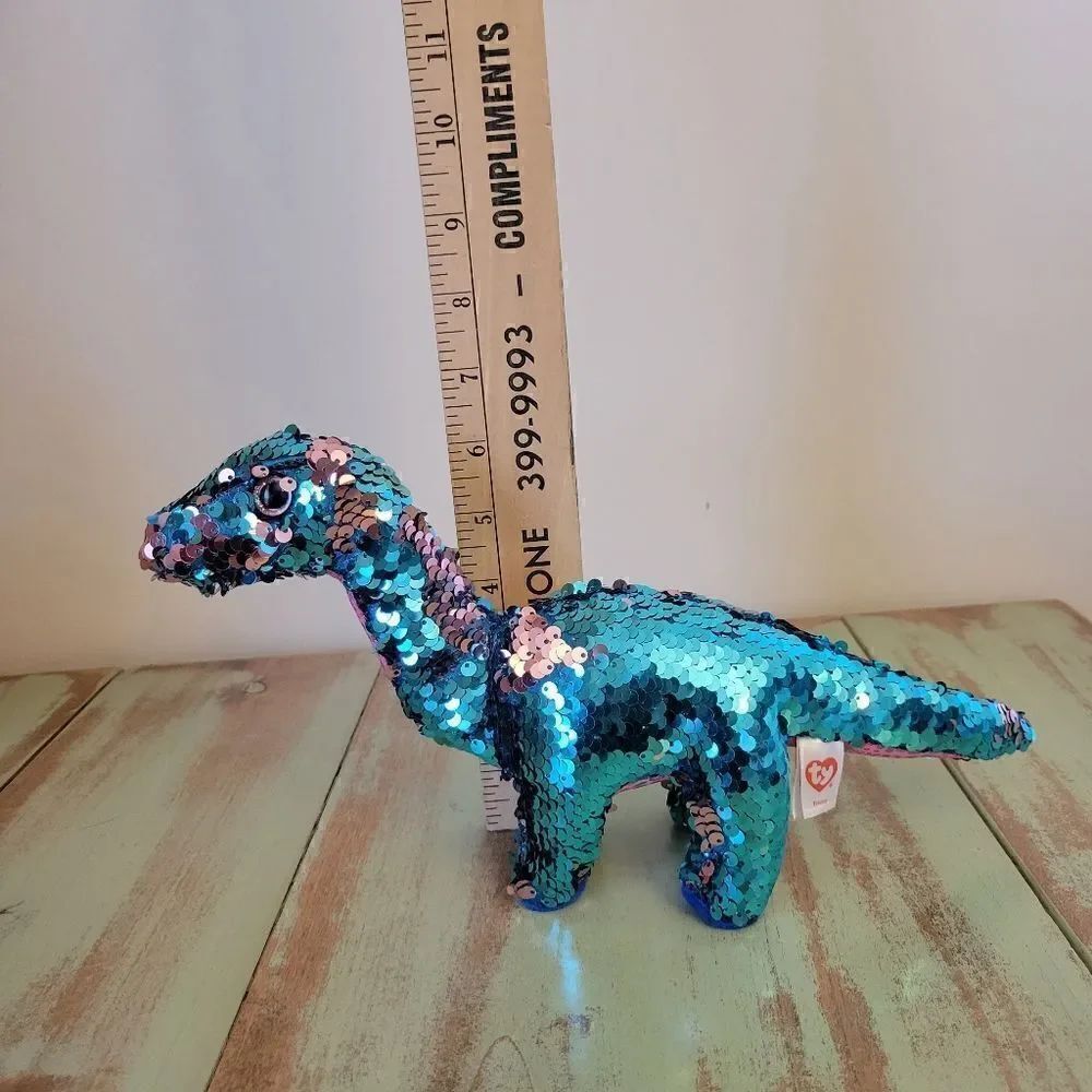TY Tremor Sequin Dinosaur Plush - Same type to fly through Space - Picture 12 of 16